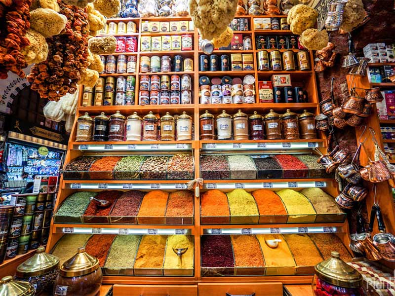 Istanbul Spice Bazaar interior colorful spices