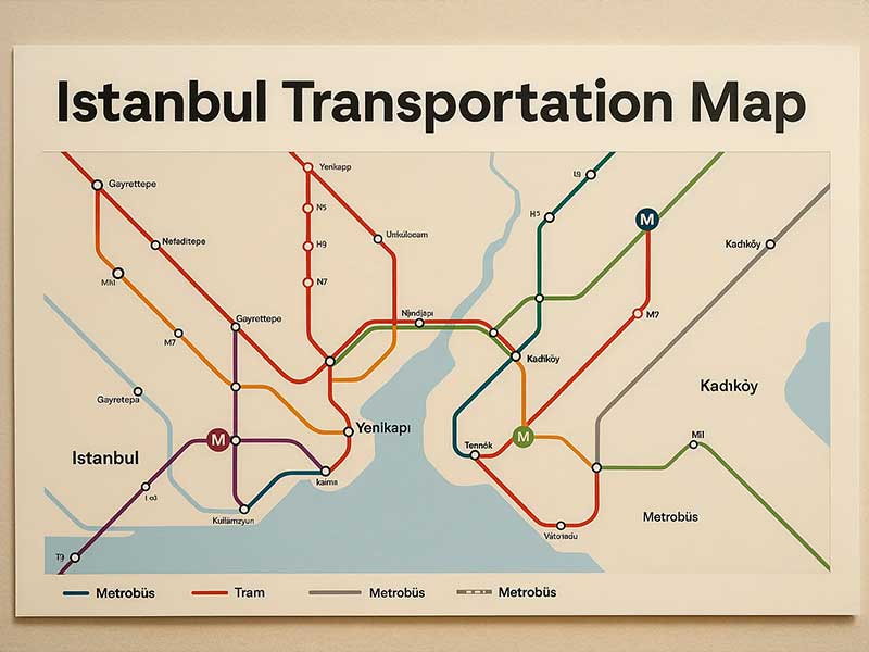 Istanbul public transport metro tram ferry