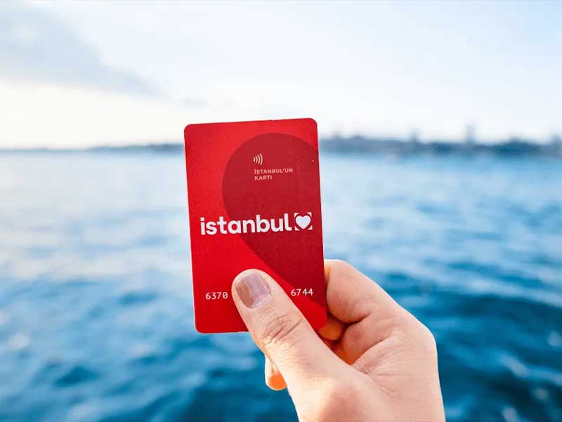 Family using public transportation in Istanbul