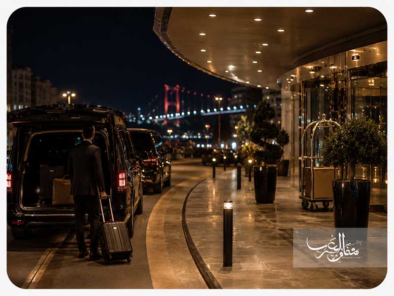 التنقل-بين-المطار-والفندق-في-الليل
