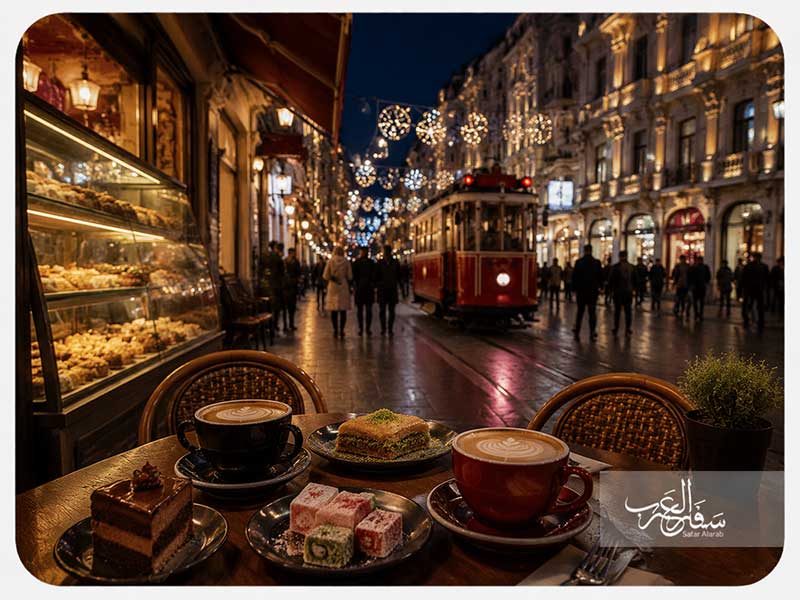 الحلويات والقهوة في شارع الاستقلال